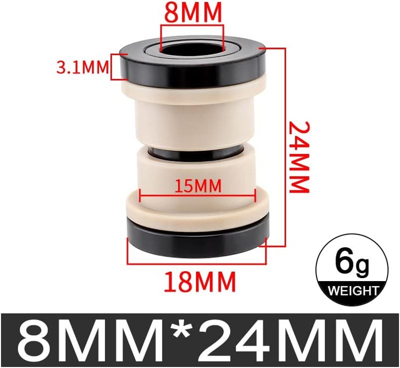 Bibike MTB Rear Shock Mounting Hardware M8x22/24/32/44/50/68mm Rear Shock Bushing Compatible with Fox RockShox Marzocchi DVO DNM - Image 2